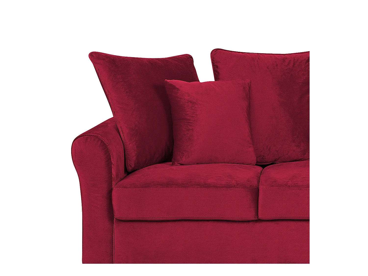 Sofa BORNHOLM Samtstoff Dunkelrot 3-Sitzer