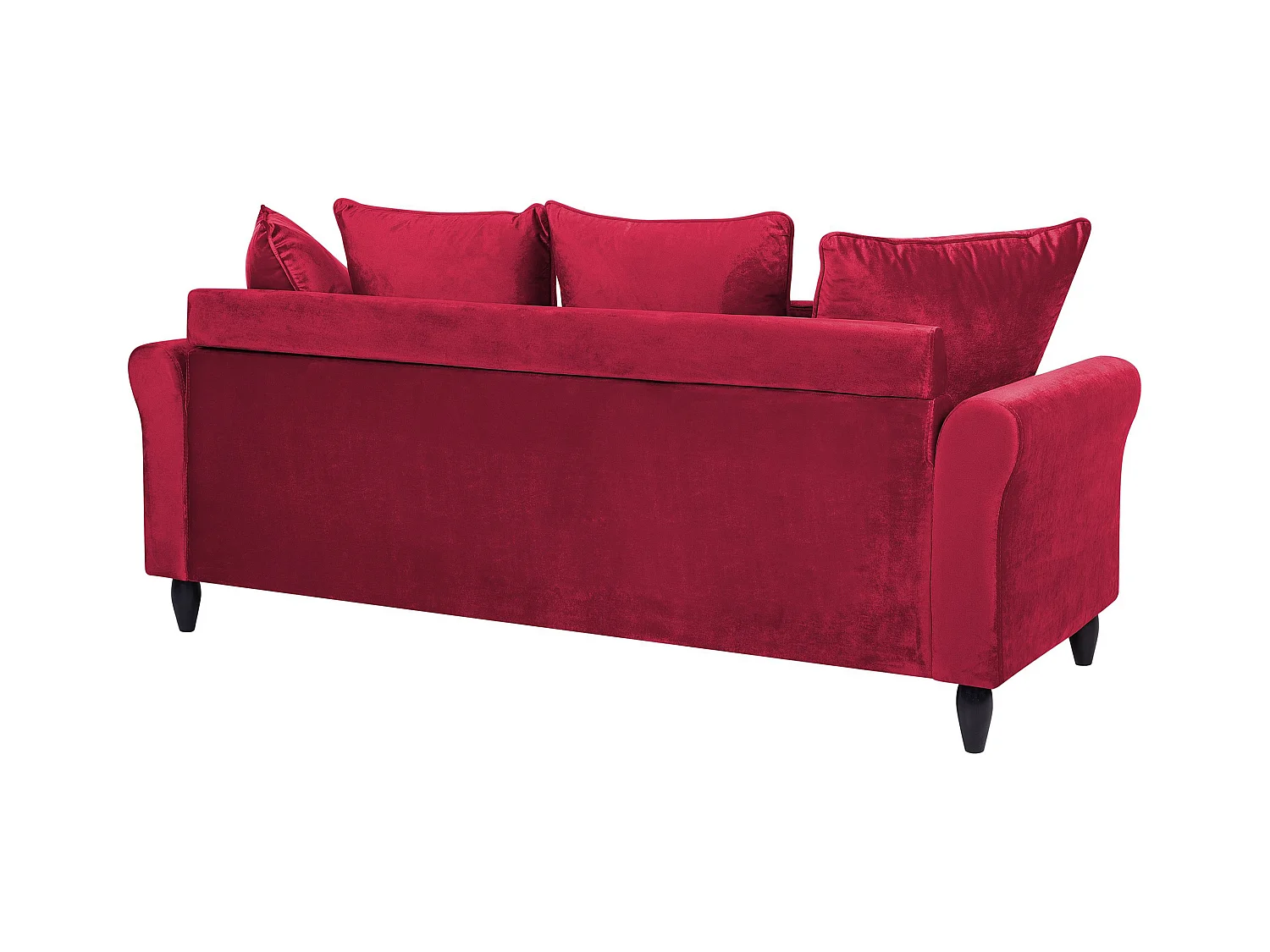 Sofa BORNHOLM Samtstoff Dunkelrot 3-Sitzer