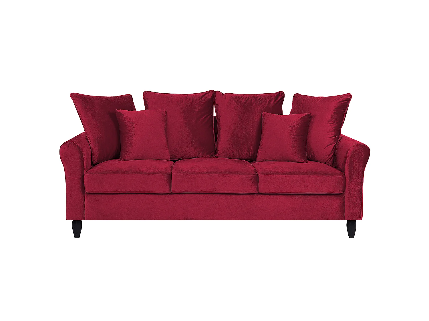 Divano BORNHOLM Velluto Rosso scuro 3 posti