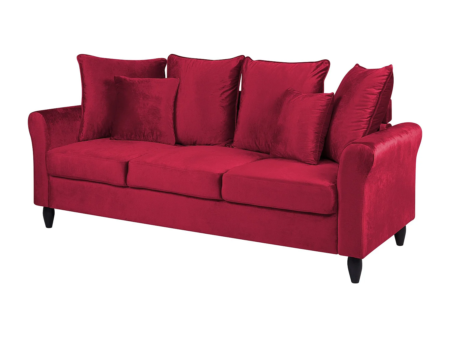 Divano BORNHOLM Velluto Rosso scuro 3 posti