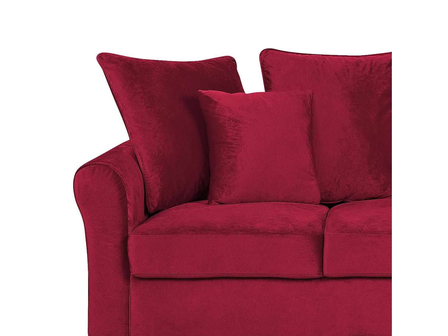 Divano BORNHOLM Velluto Rosso scuro 3 posti