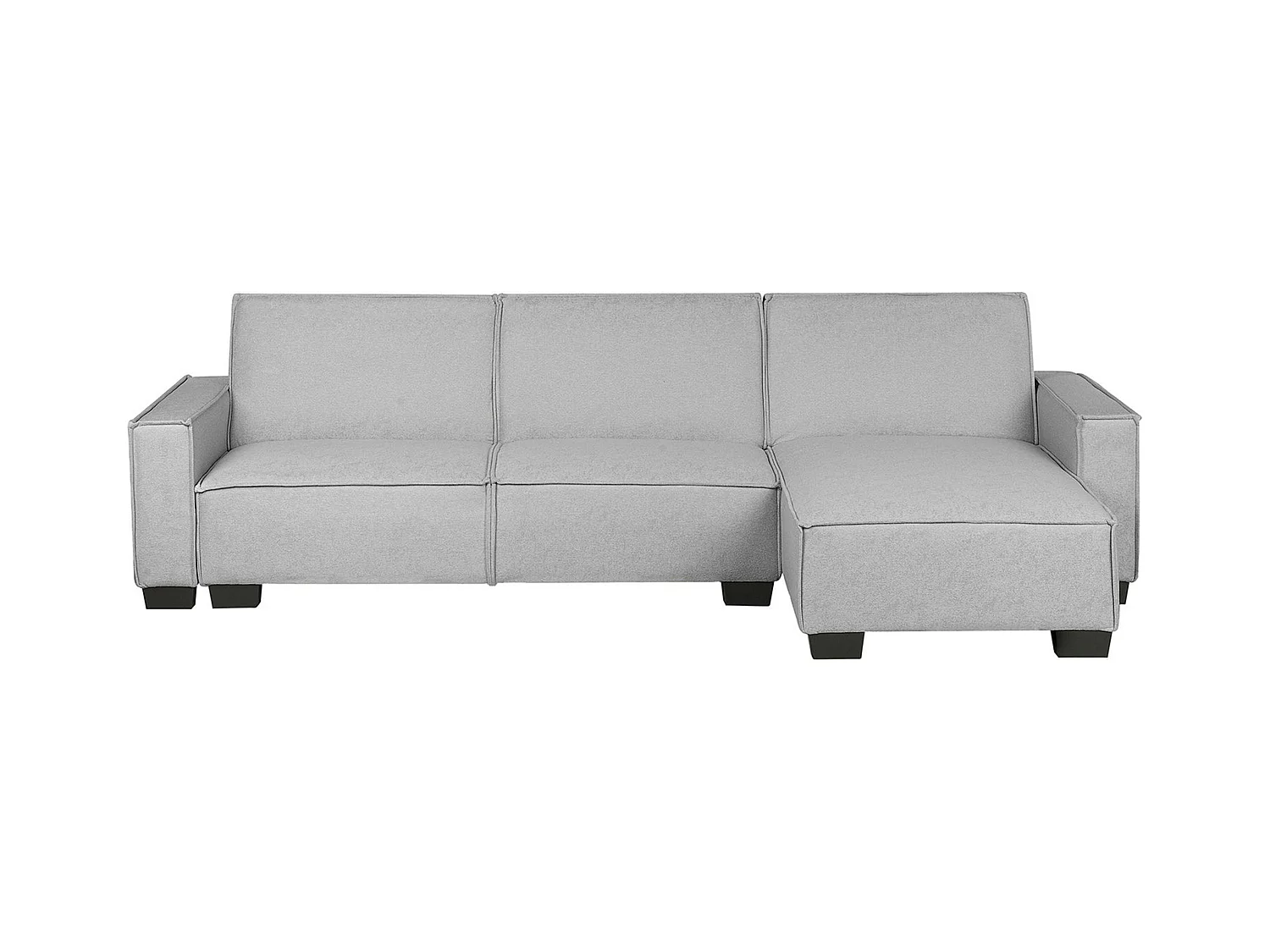 - Canapé Angle à droite - Romedal - Tissu, Gris Clair