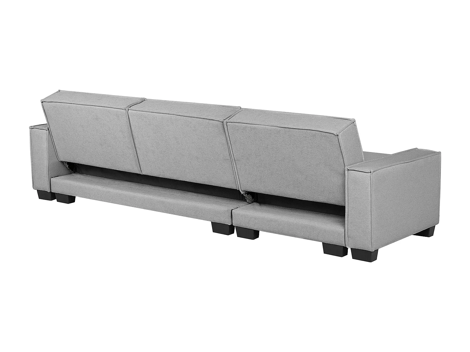 - Canapé Angle à droite - Romedal - Tissu, Gris Clair