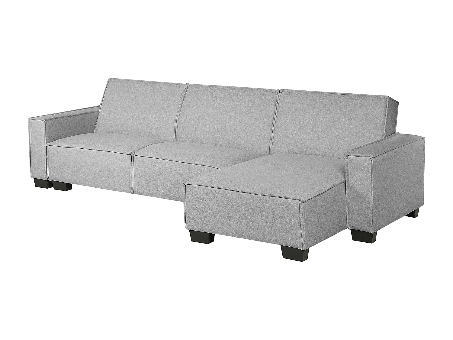 - Canapé Angle à droite - Romedal - Tissu, Gris Clair