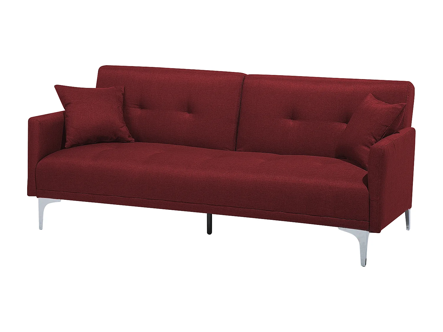 Schlafsofa LUCAN Stoff Dunkelrot 3-Sitzer