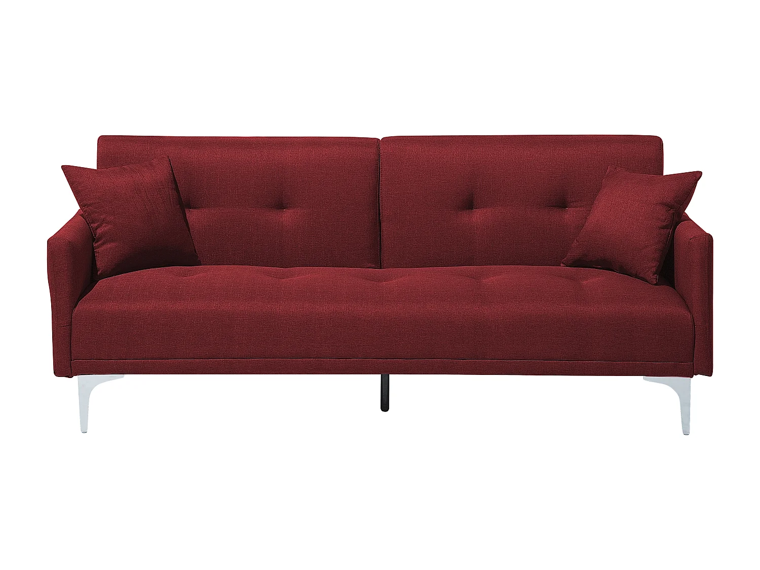 Schlafsofa LUCAN Stoff Dunkelrot 3-Sitzer