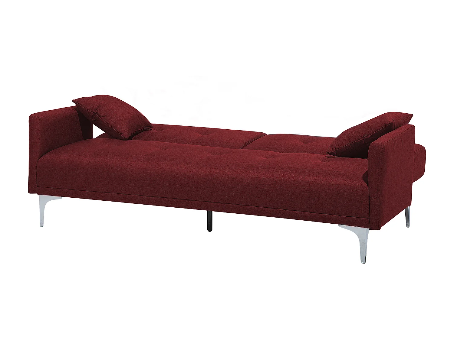 Schlafsofa LUCAN Stoff Dunkelrot 3-Sitzer