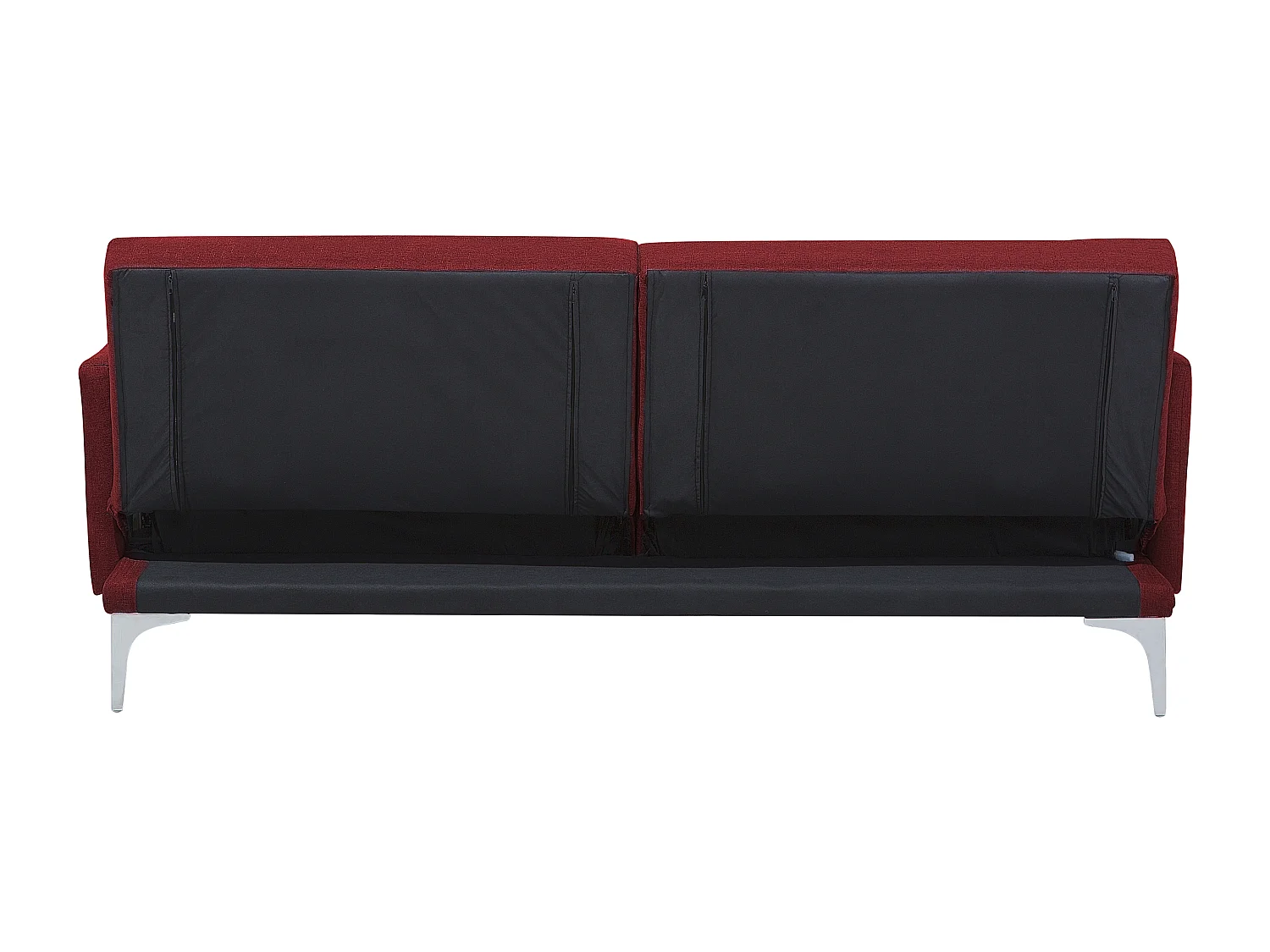 Schlafsofa LUCAN Stoff Dunkelrot 3-Sitzer