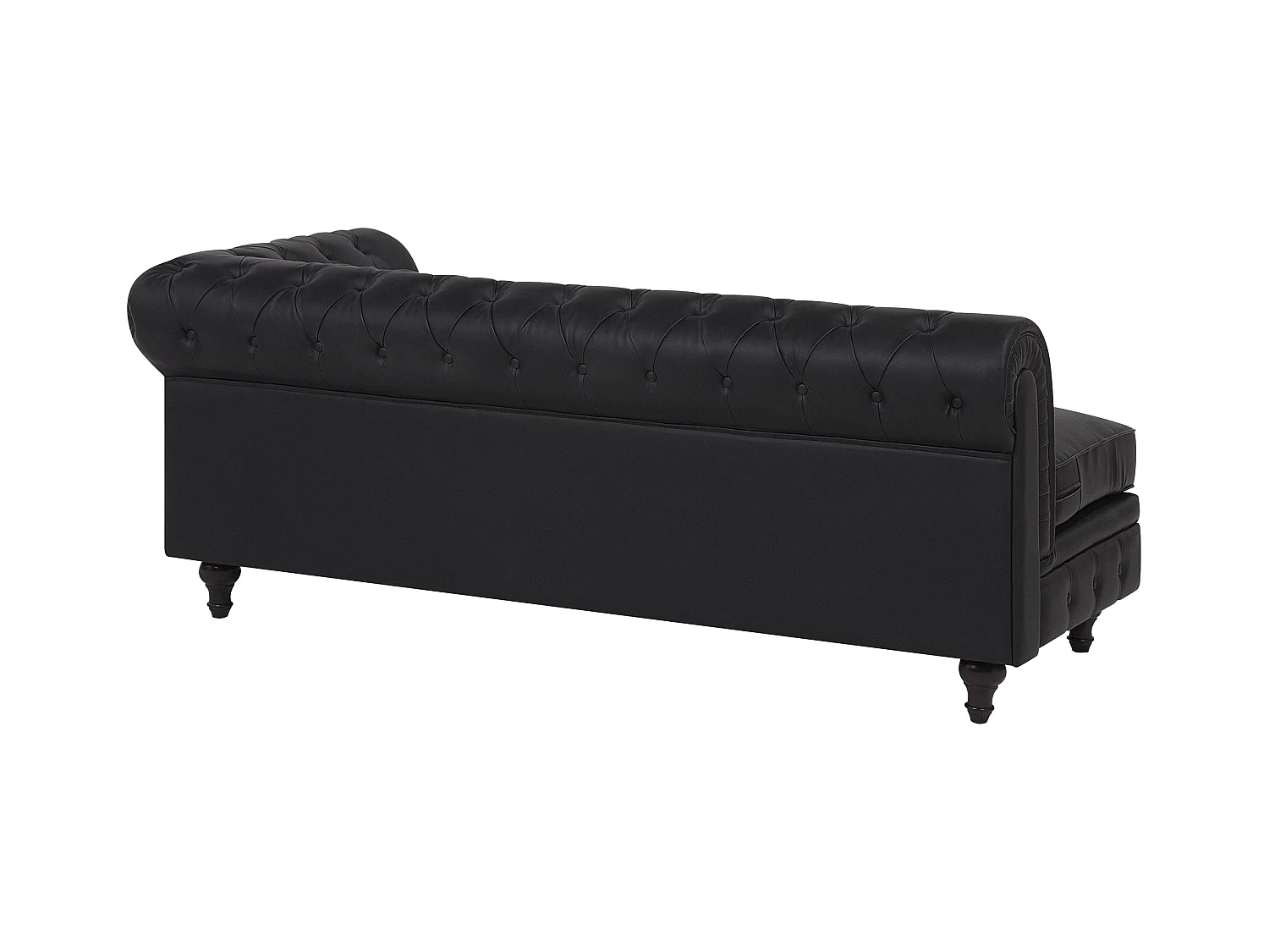Hoekbank CHESTERFIELD Kunstleer Zwart 6-zitter Rechterzijde