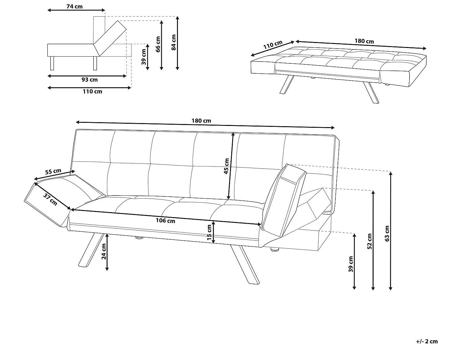 Slaapbank kunstleer bruin BRISTOL II