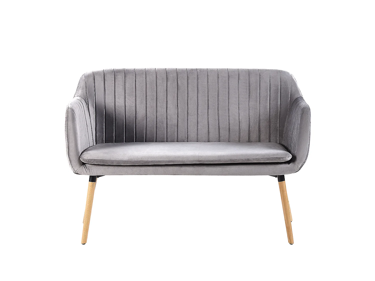 Banc rembourré 2 places TABY Velours Gris clair
