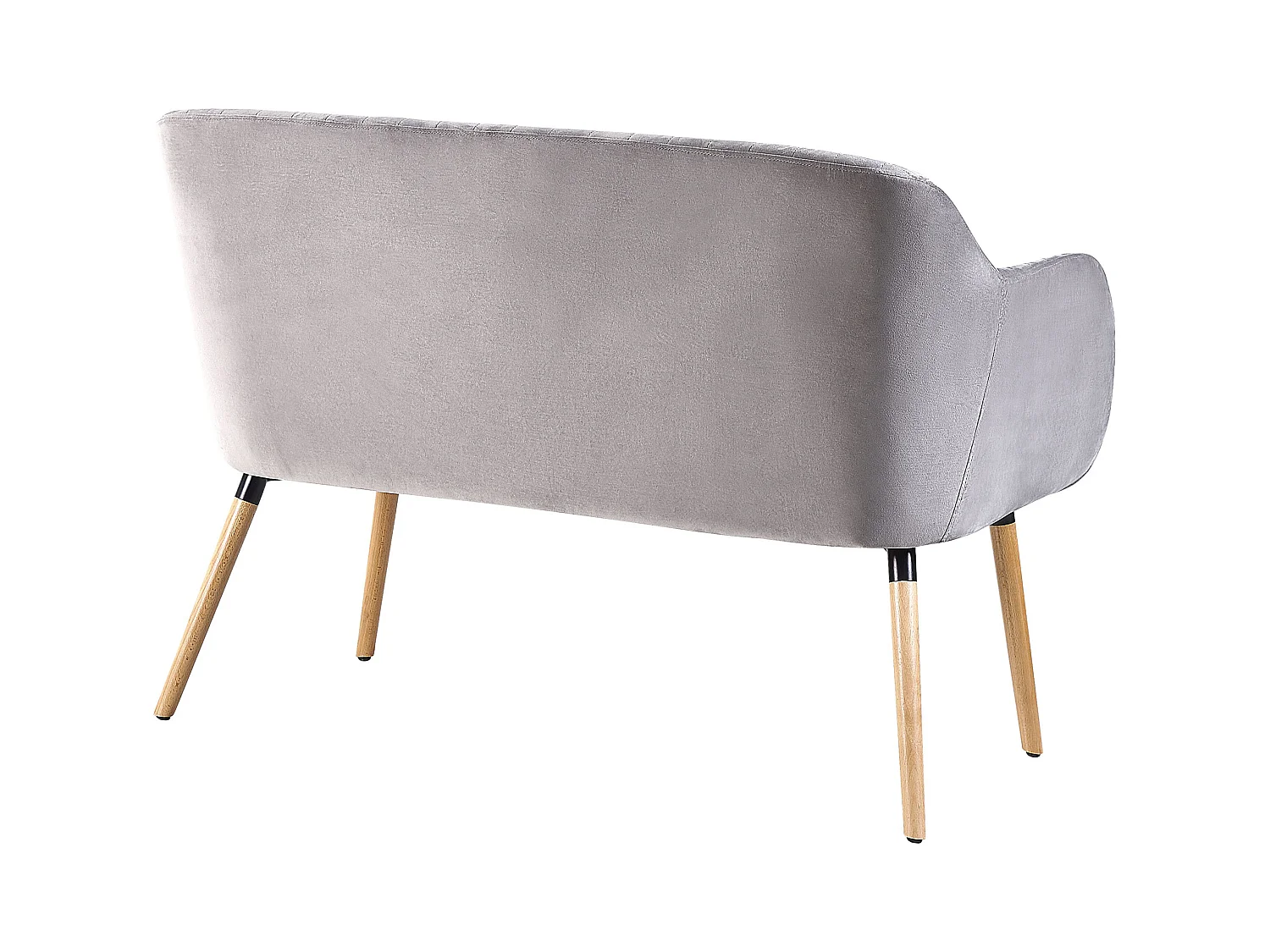 Banc rembourré 2 places TABY Velours Gris clair