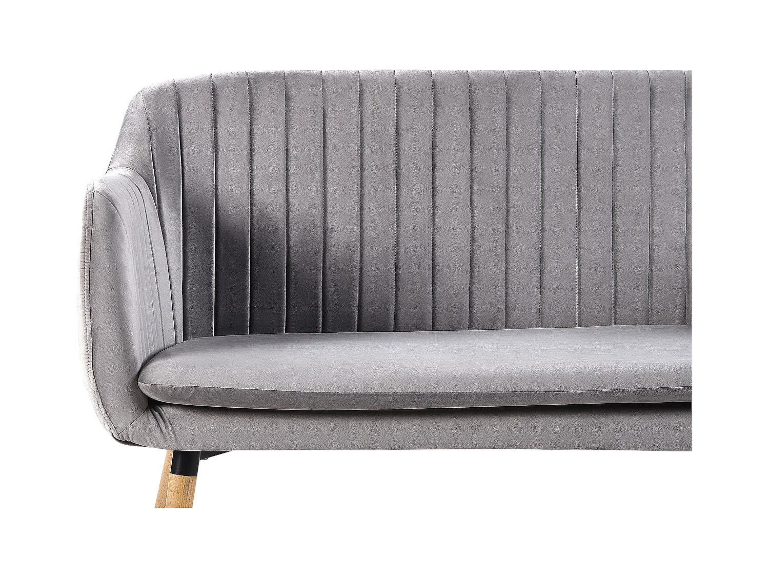 Banc rembourré 2 places TABY Velours Gris clair