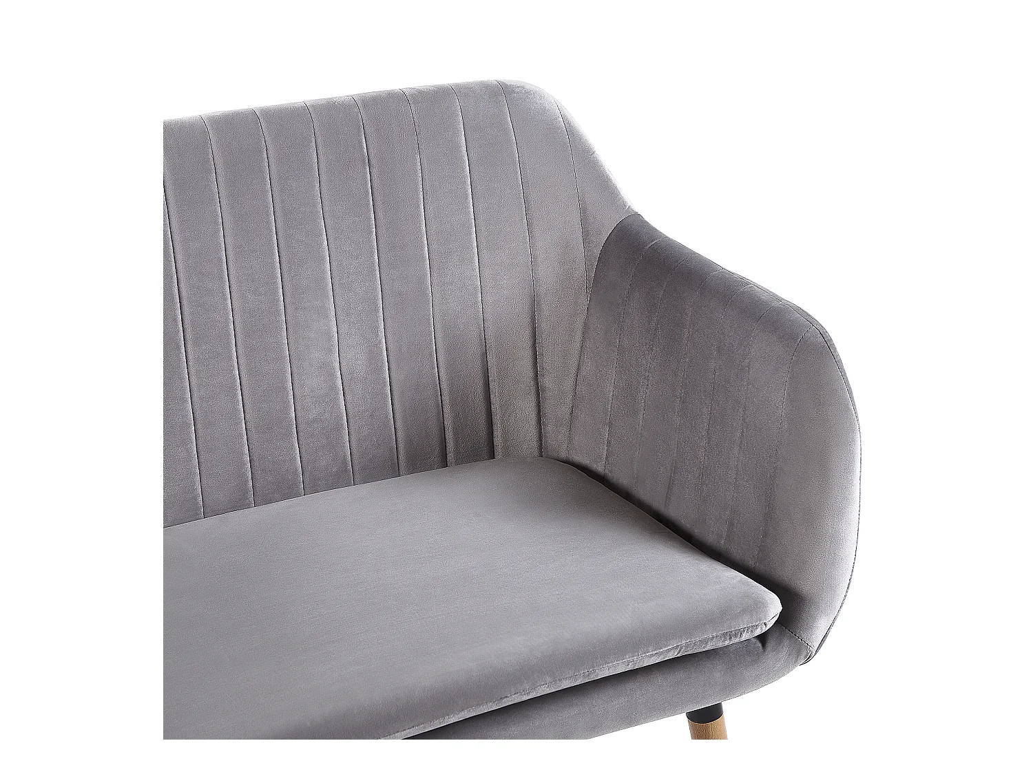 Banc rembourré 2 places TABY Velours Gris clair