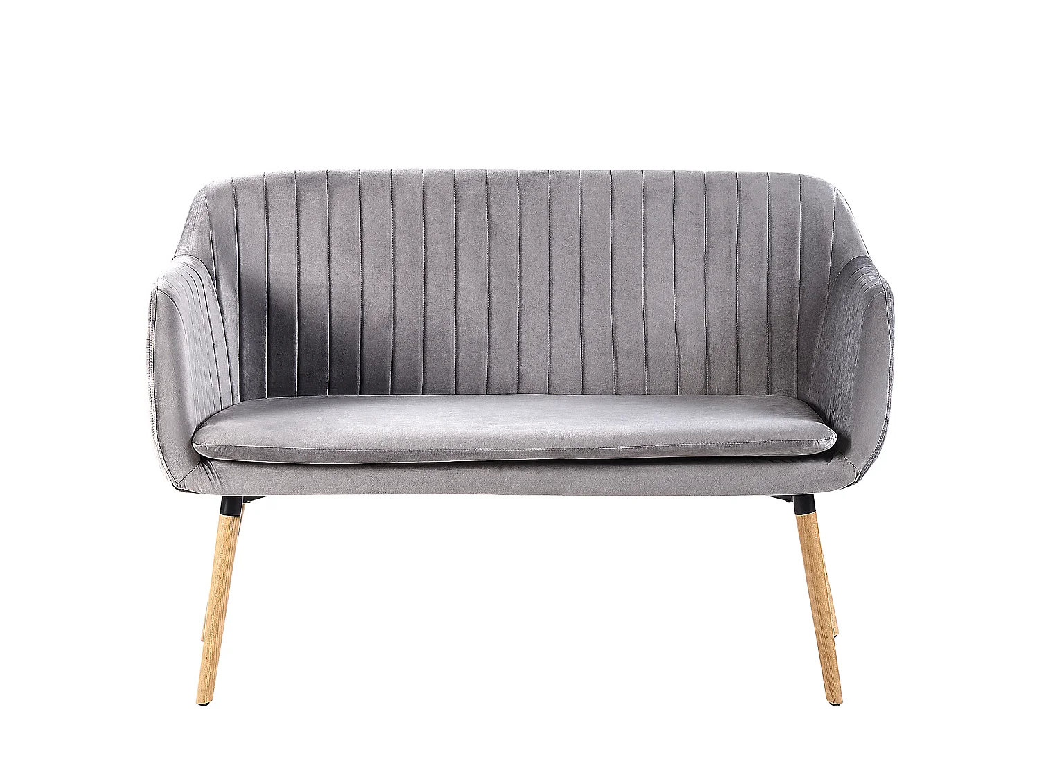 Banc rembourré 2 places TABY Velours Gris clair