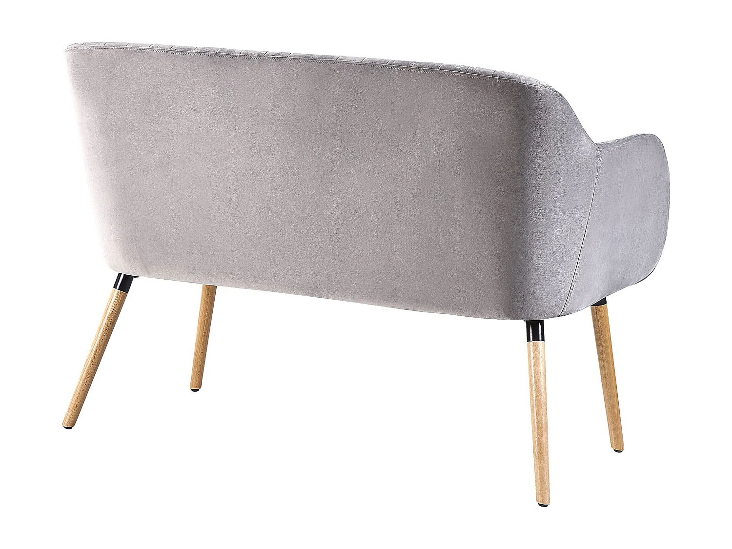 Banc rembourré 2 places TABY Velours Gris clair
