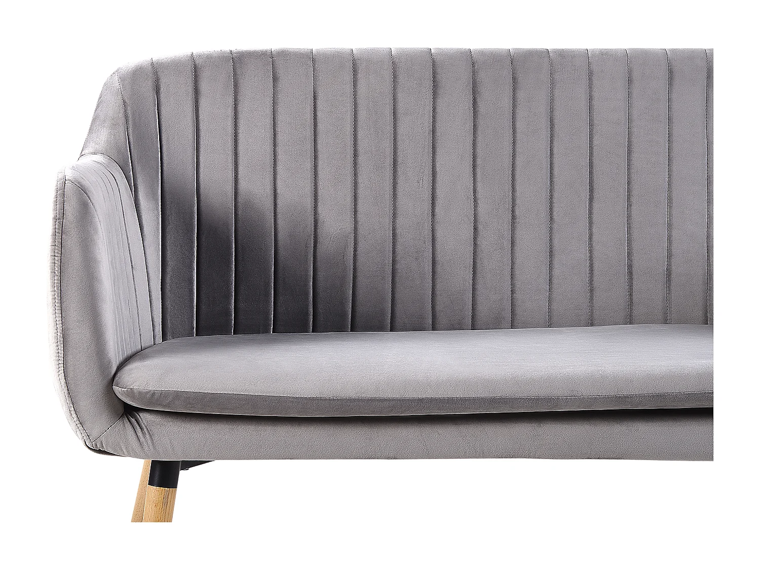 Banc rembourré 2 places TABY Velours Gris clair