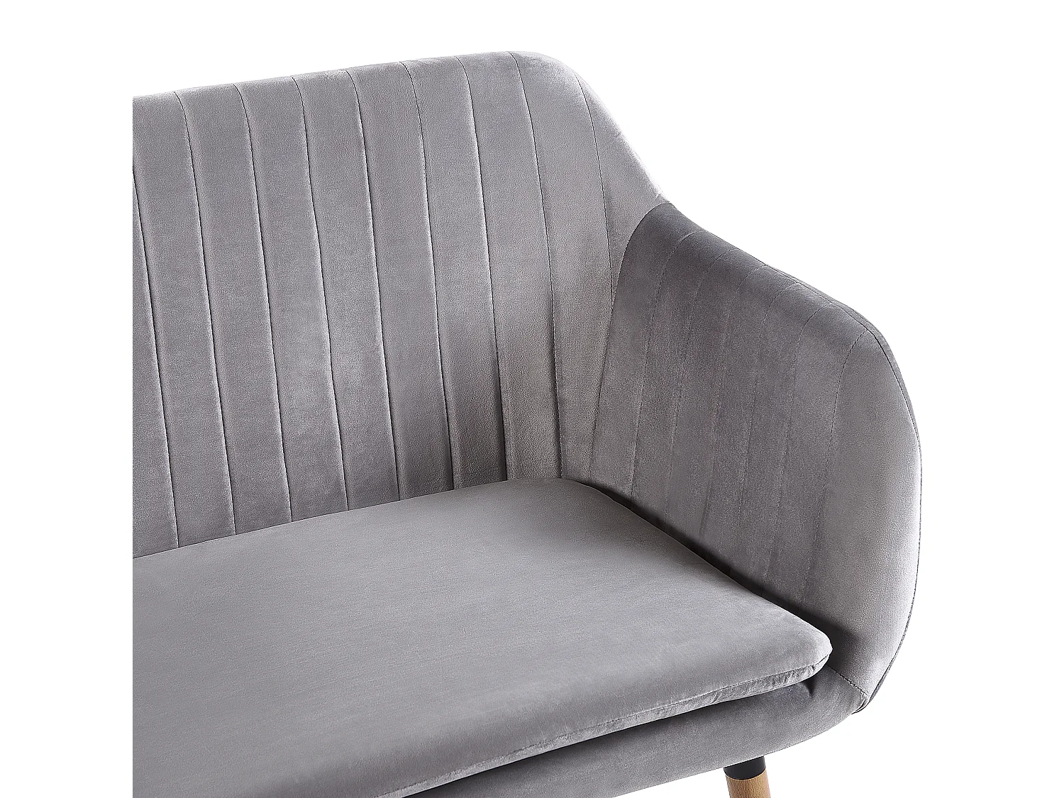 Banc rembourré 2 places TABY Velours Gris clair