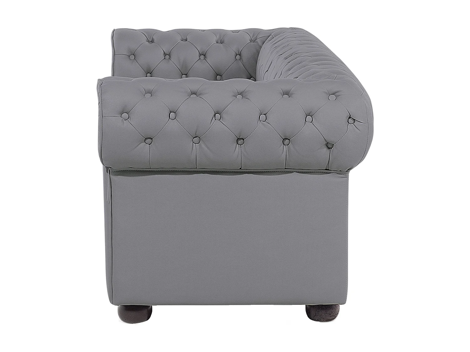 Divano CHESTERFIELD Pelle naturale Grigio 3 posti