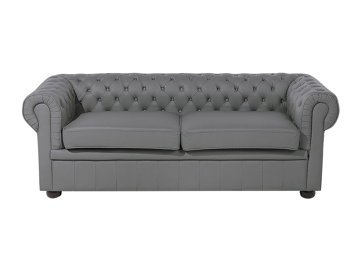 Bank CHESTERFIELD Leer Grijs 3-zitter