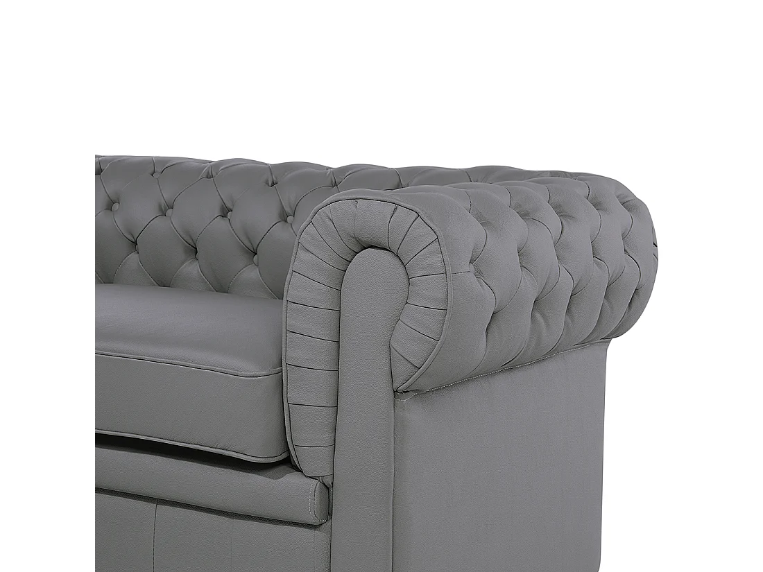 Bank CHESTERFIELD Leer Grijs 3-zitter