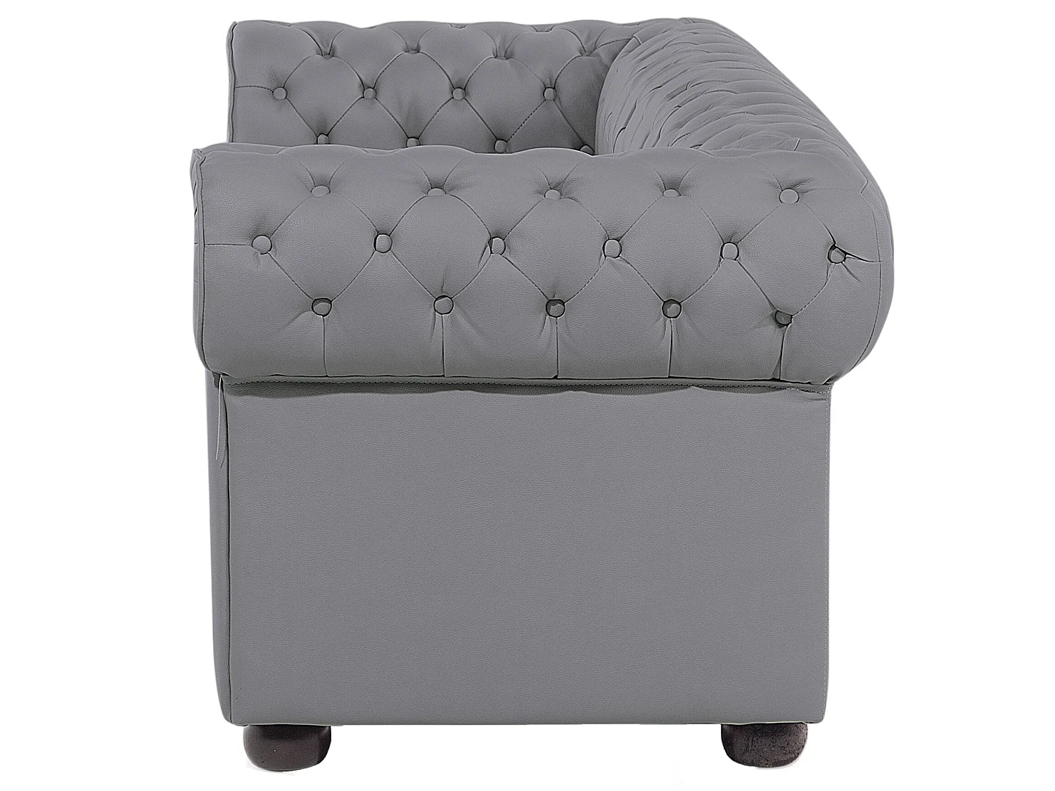 Divano CHESTERFIELD Pelle naturale Grigio 3 posti