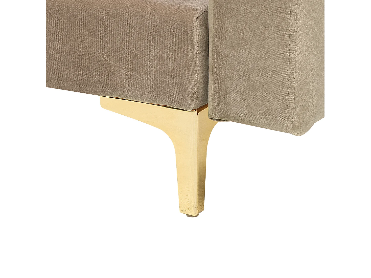 Modulaire hoekslaapbank ABERDEEN Fluweel Zandbeige 4-zitter Rechterzijde