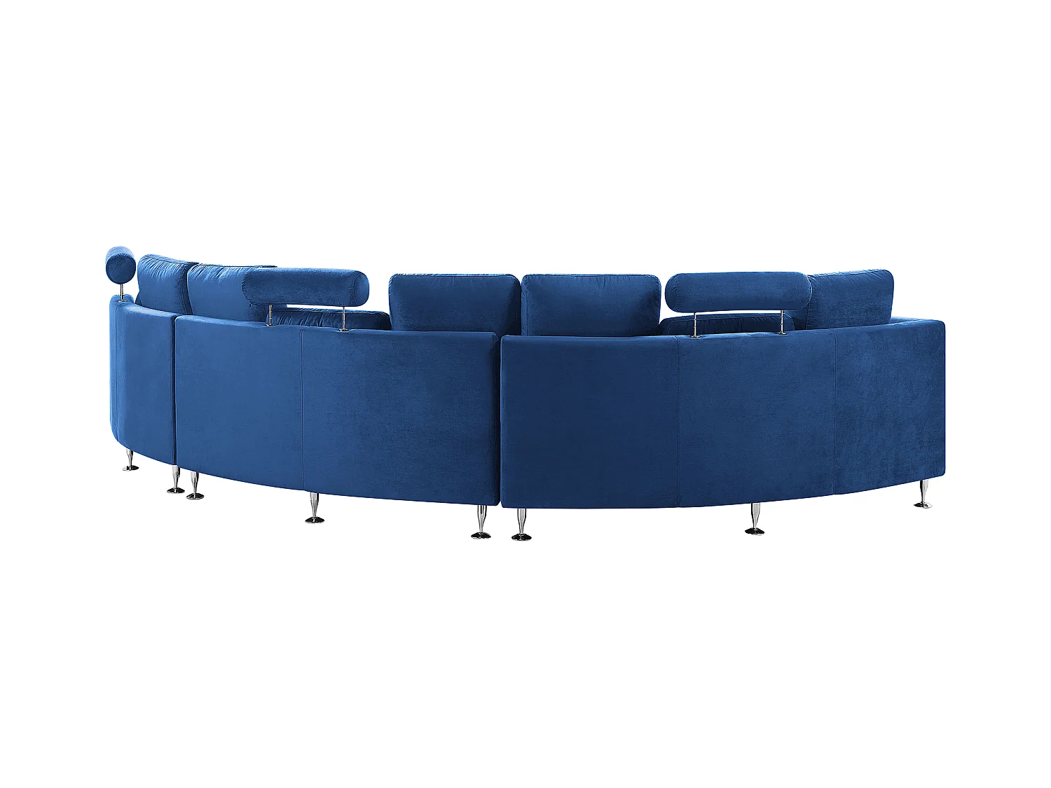 Halfronde bank ROTUNDE Fluweel Donkerblauw 7-zitter