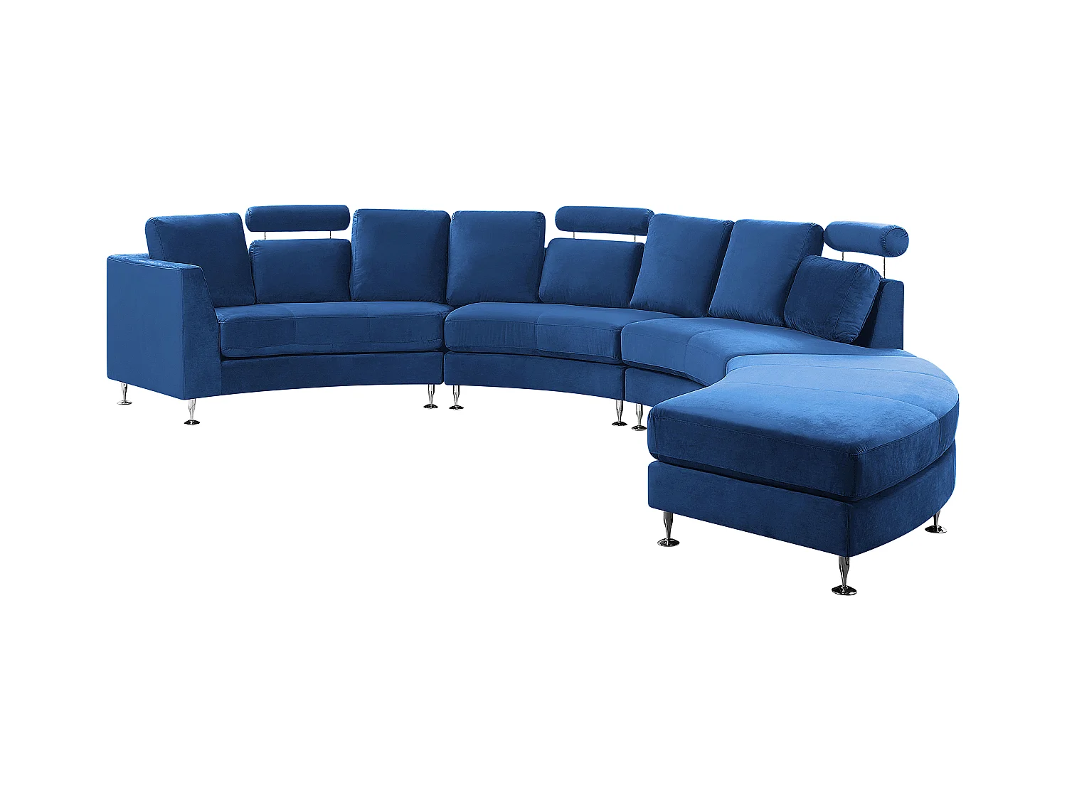 Halfronde bank ROTUNDE Fluweel Donkerblauw 7-zitter
