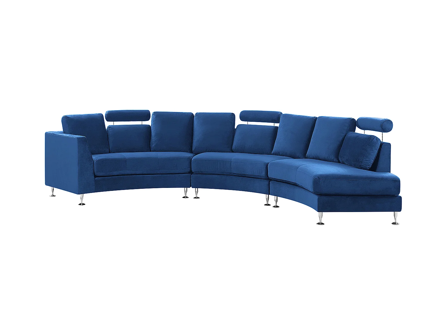 Halfronde bank ROTUNDE Fluweel Donkerblauw 7-zitter