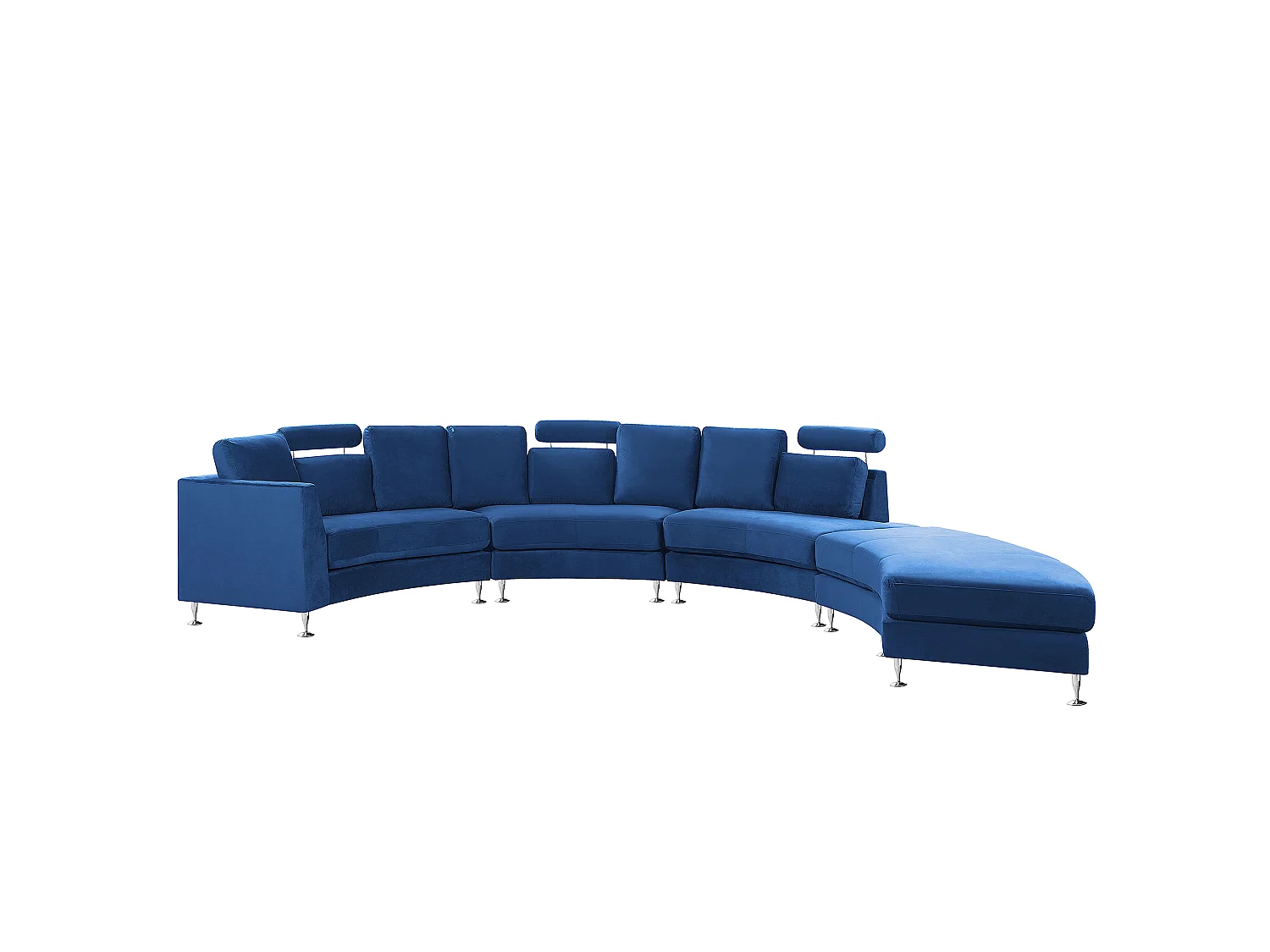 Halfronde bank ROTUNDE Fluweel Donkerblauw 7-zitter