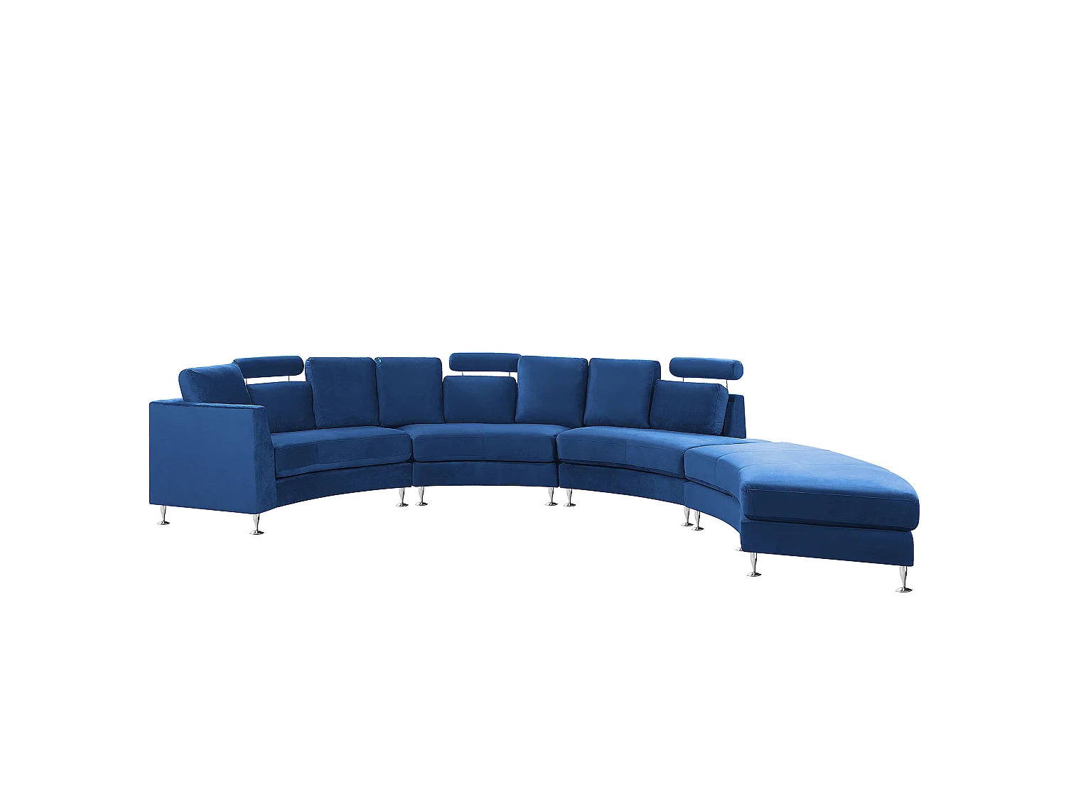 Halfronde bank ROTUNDE Fluweel Donkerblauw 7-zitter