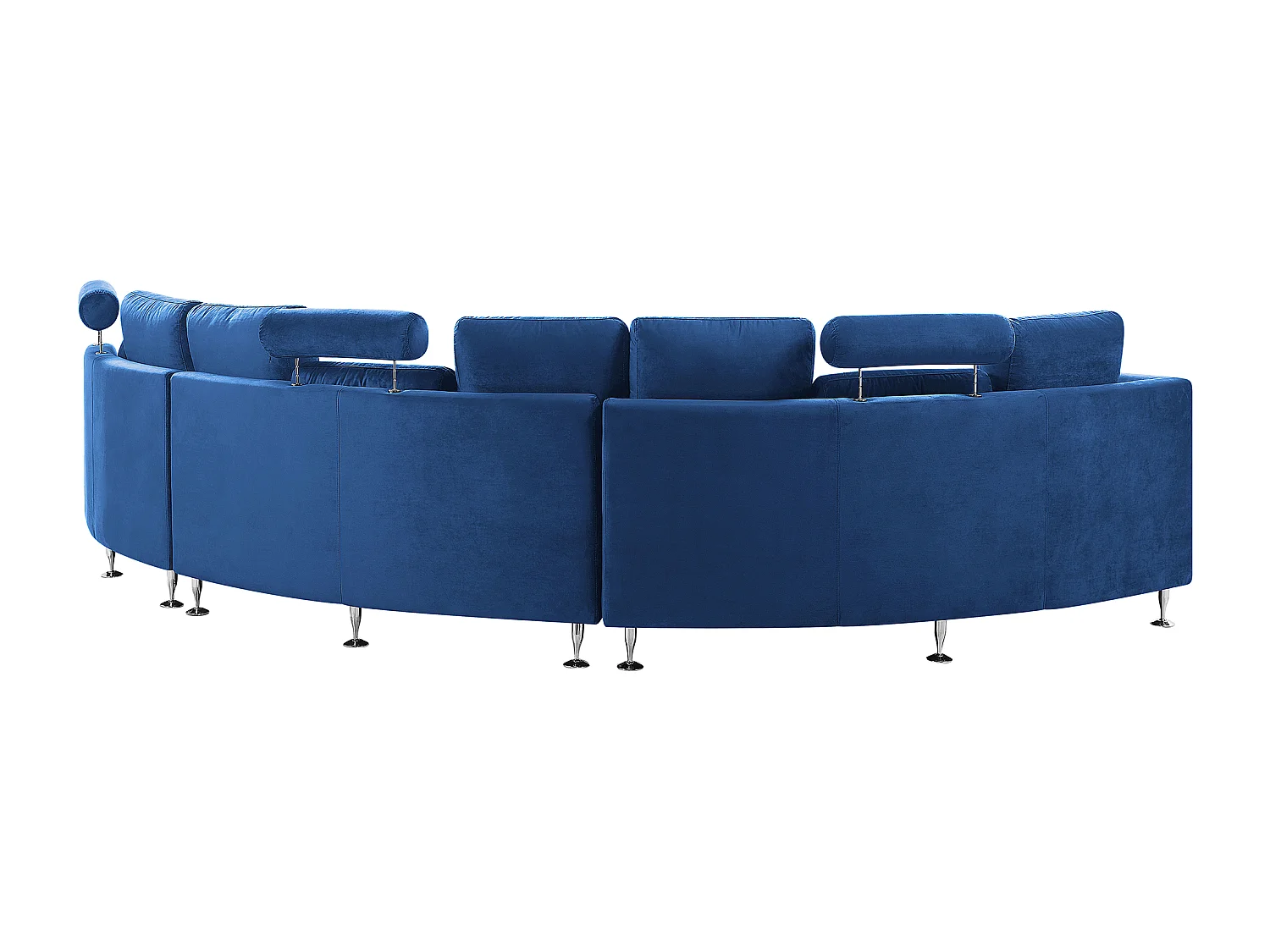 Halfronde bank ROTUNDE Fluweel Donkerblauw 7-zitter