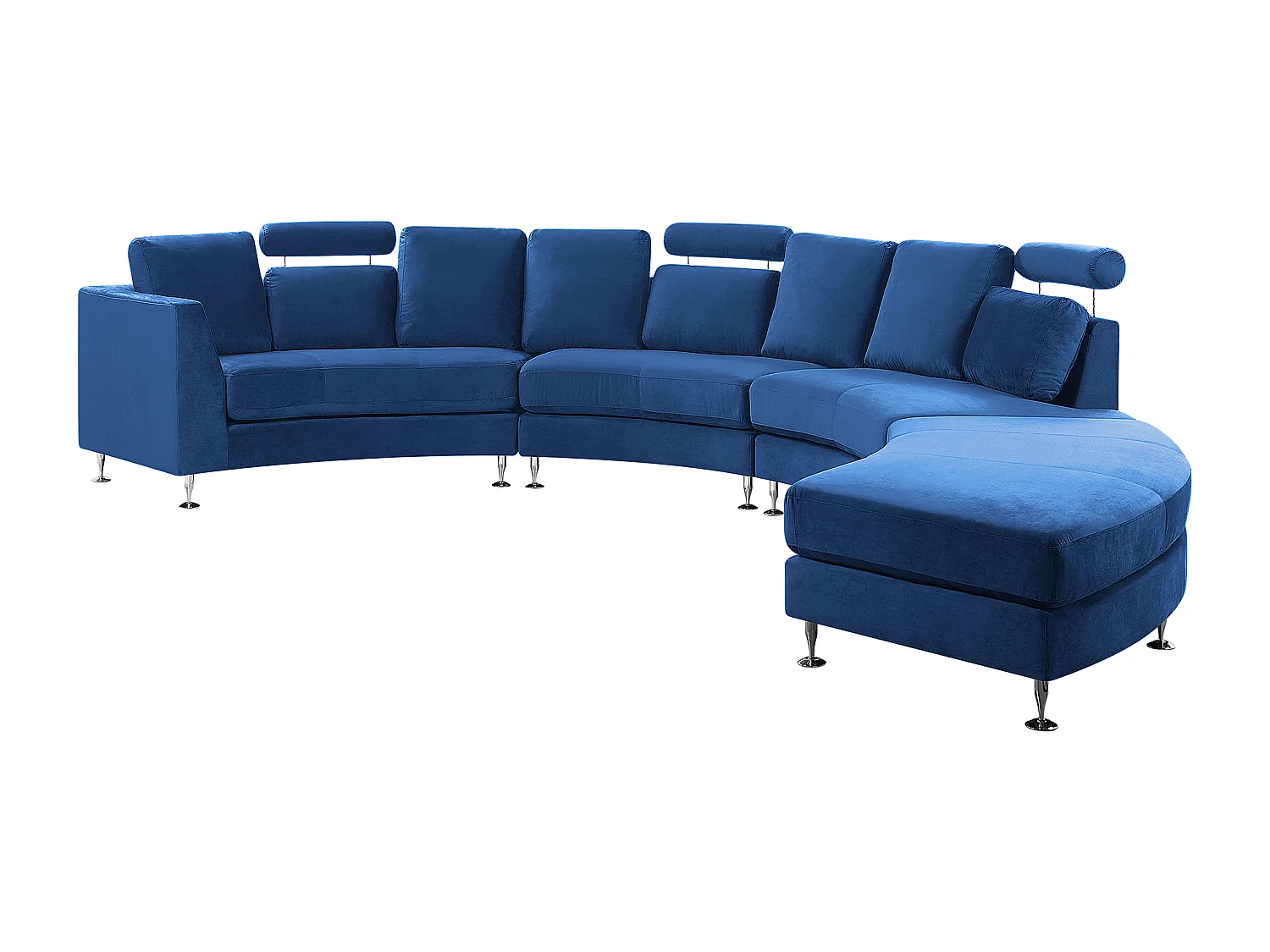 Canapé arrondi 7 places ROTUNDE Velours Bleu foncé