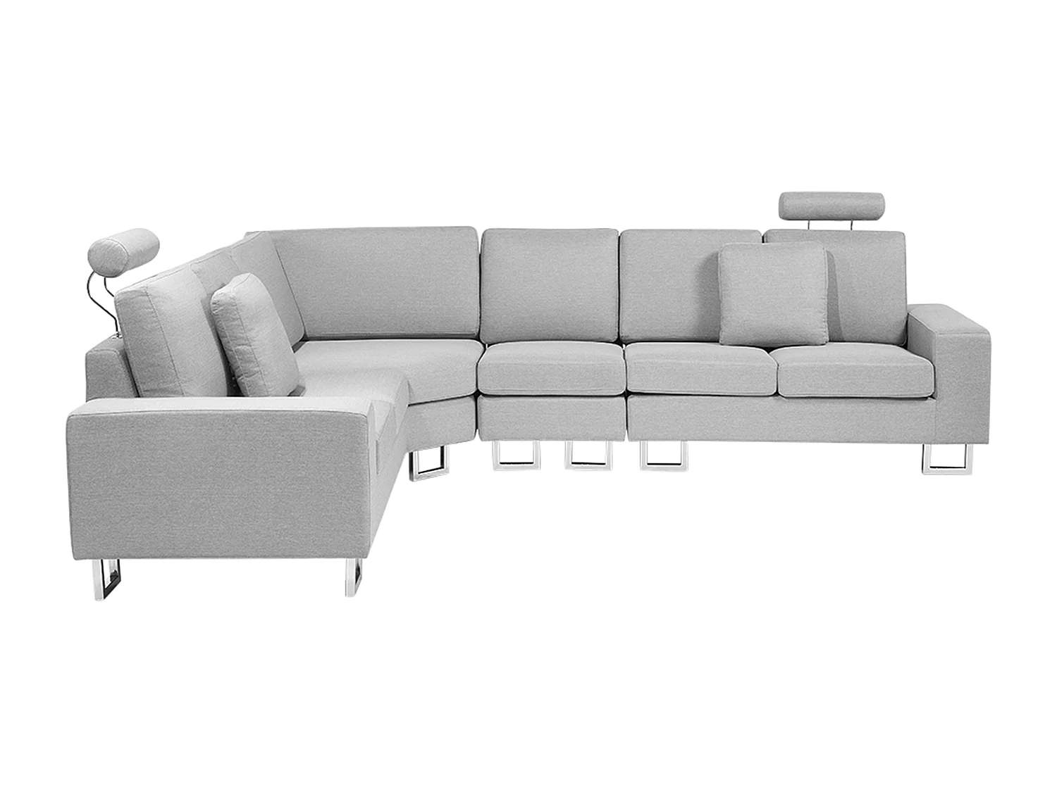 Hoekbank STOCKHOLM Stof Lichtgrijs 6-zitter Rechterzijde