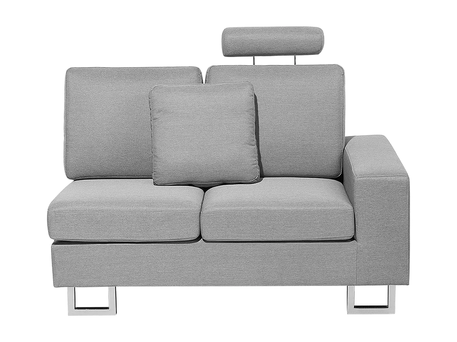 Hoekbank STOCKHOLM Stof Lichtgrijs 6-zitter Rechterzijde