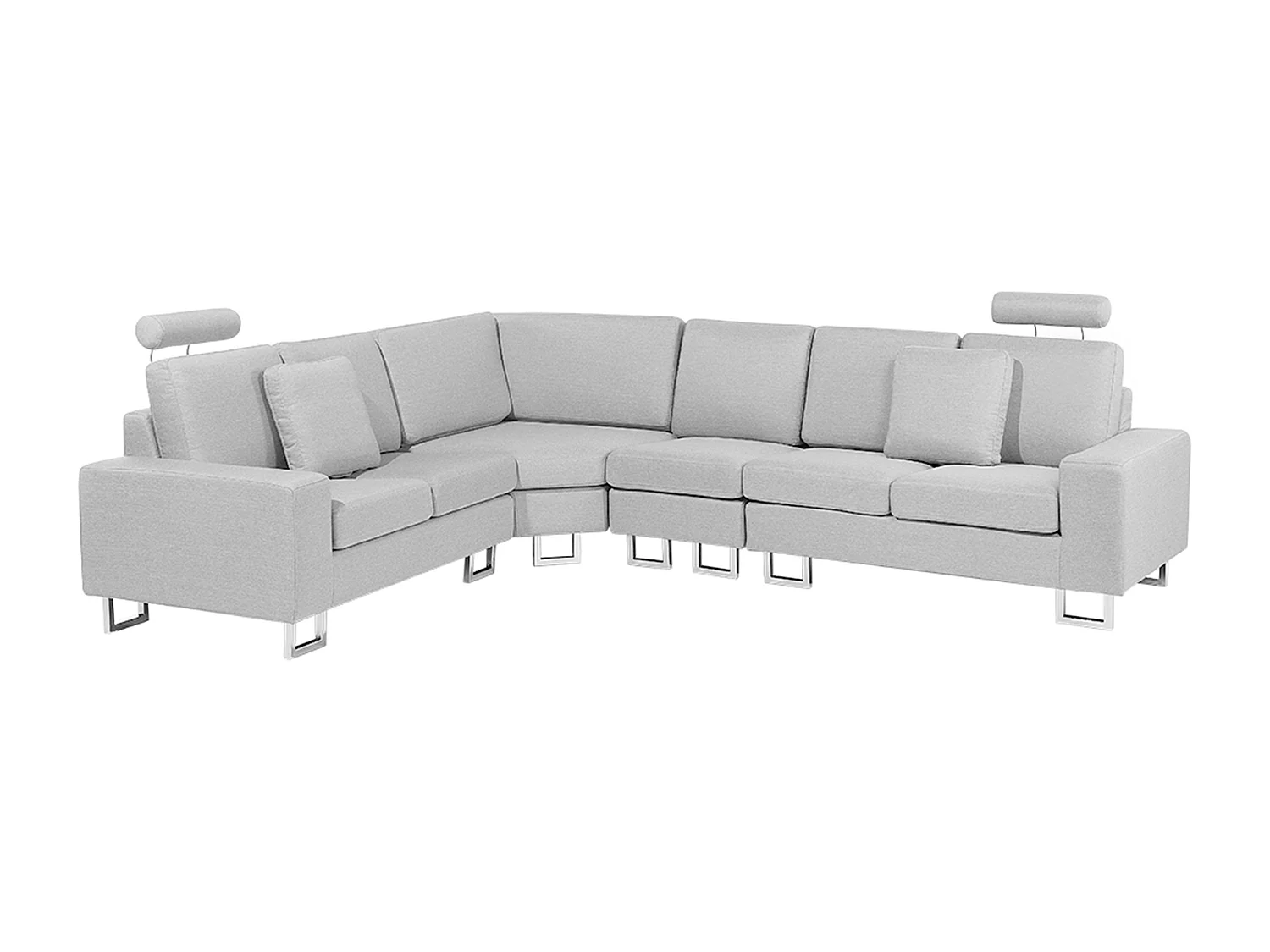 Hoekbank STOCKHOLM Stof Lichtgrijs 6-zitter Rechterzijde