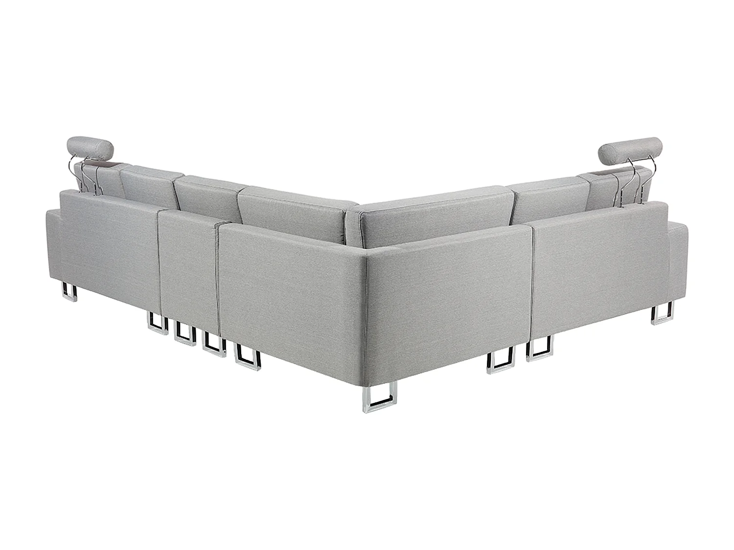 Hoekbank STOCKHOLM Stof Lichtgrijs 6-zitter Rechterzijde