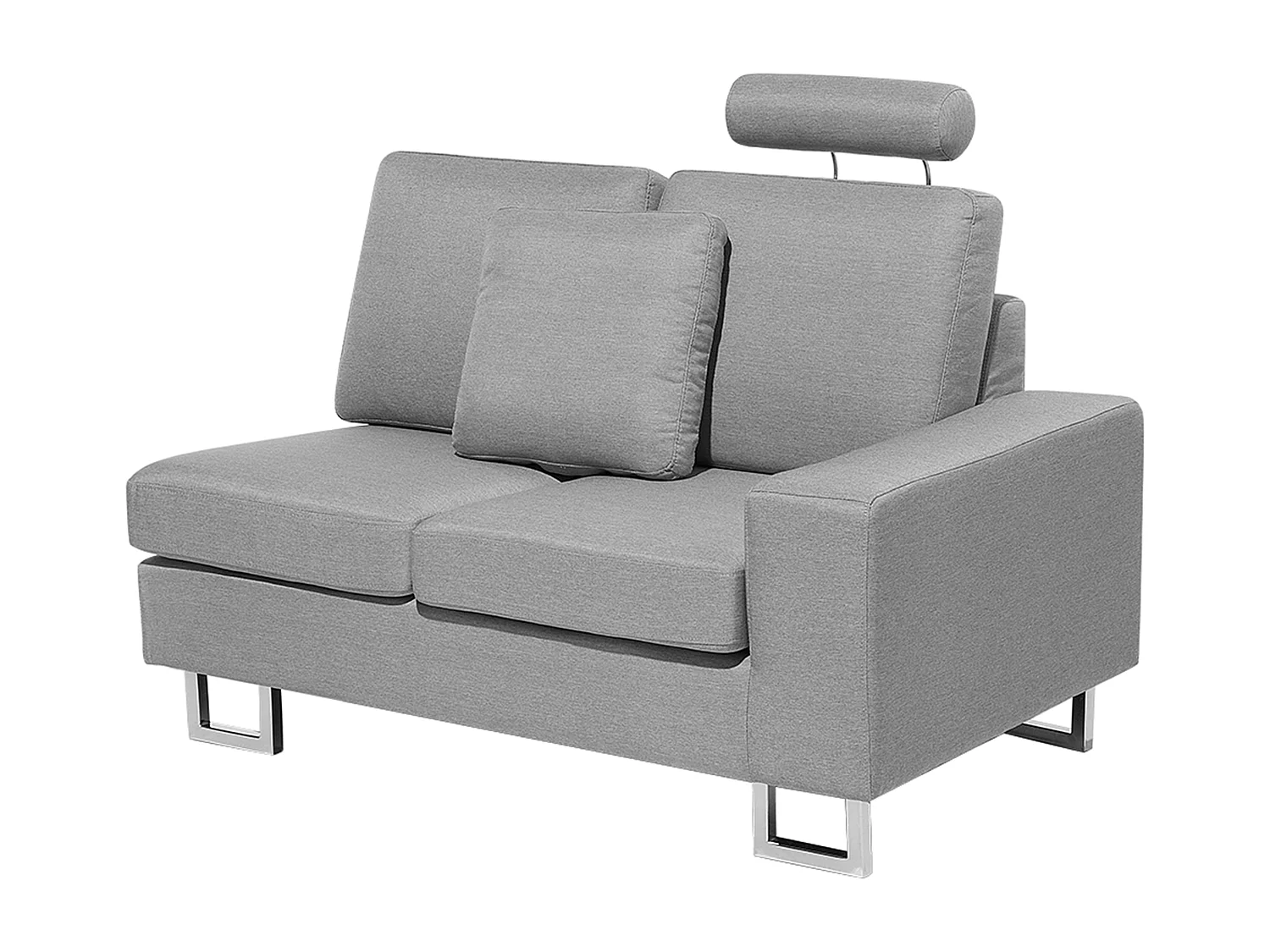 Hoekbank STOCKHOLM Stof Lichtgrijs 6-zitter Rechterzijde