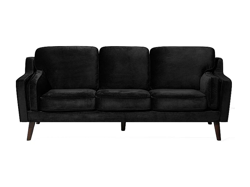 Modernes Sofa aus Samtstoff in Schwarz Couch 3-Sitzer Lokka
