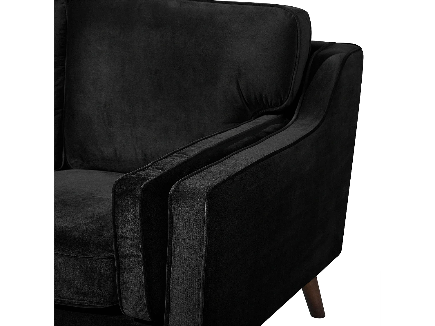 Modernes Sofa aus Samtstoff in Schwarz Couch 3-Sitzer Lokka