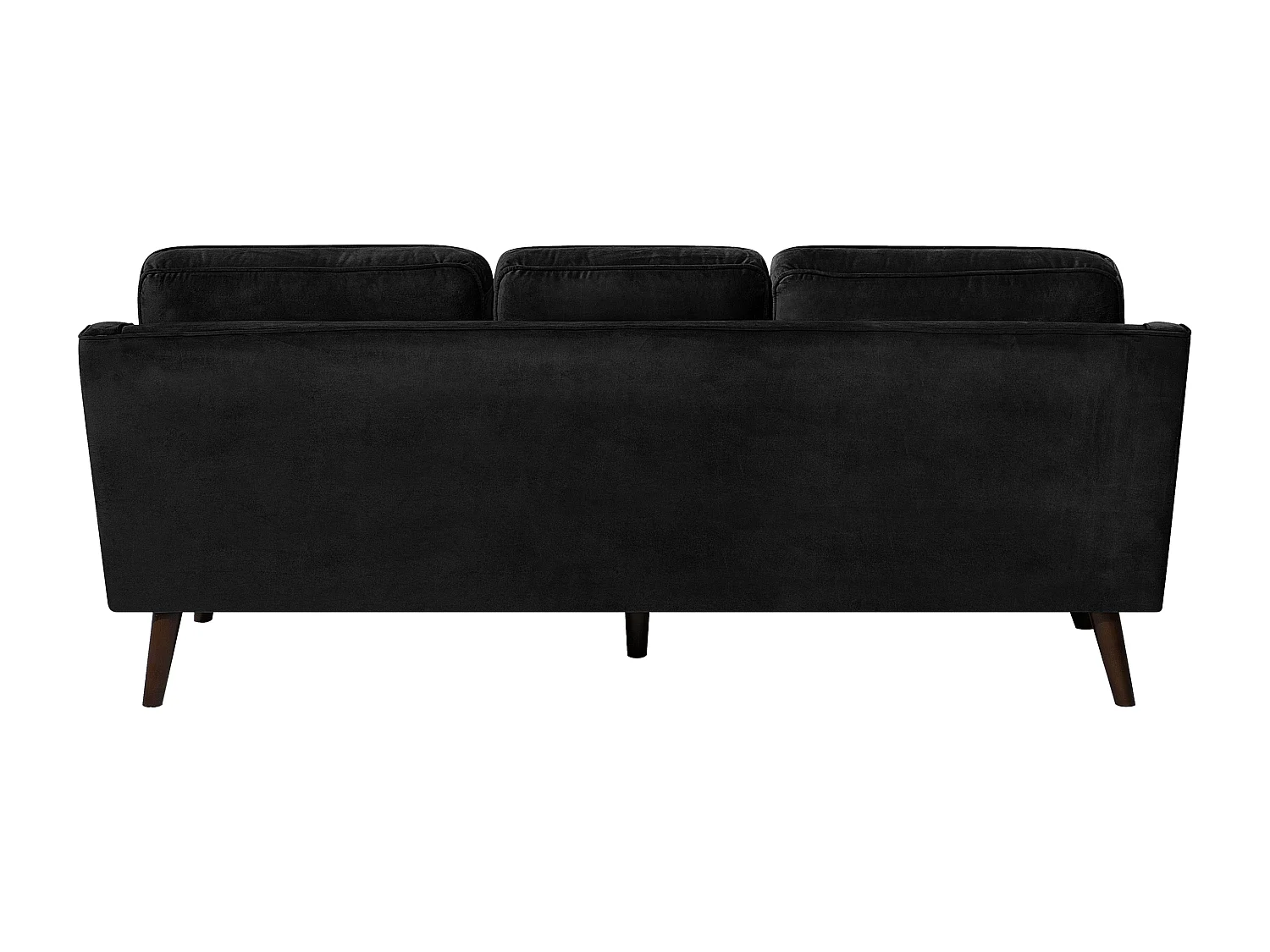 Sofa LOKKA Welur Czarny dla 3 osób