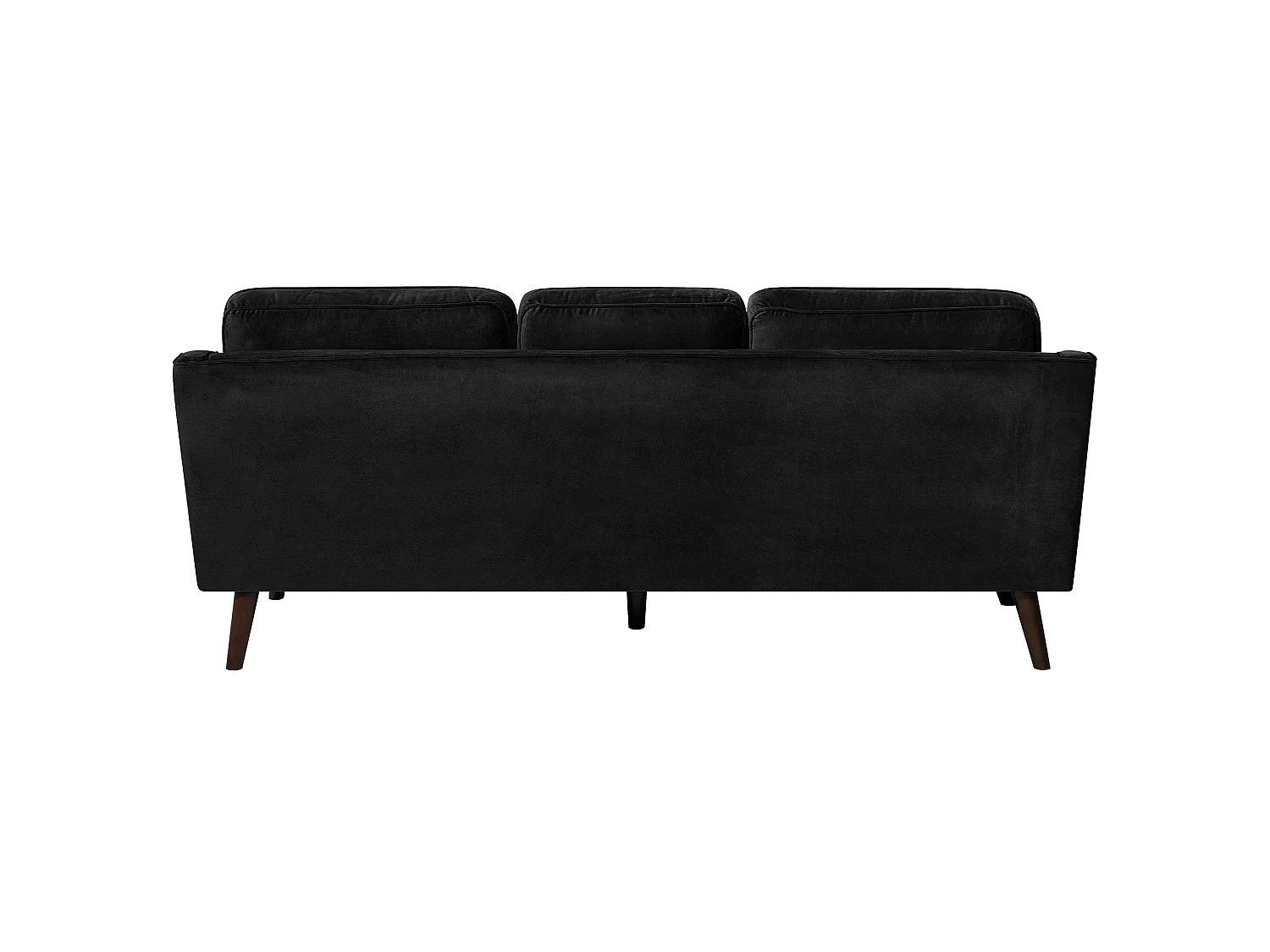 Sofa LOKKA Samtstoff Schwarz 3-Sitzer