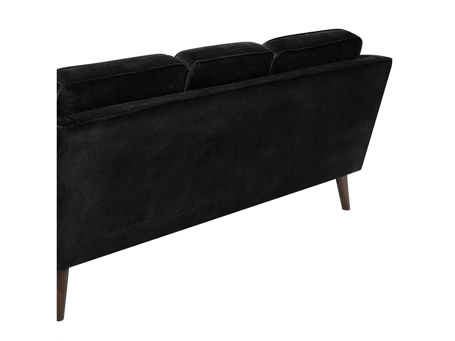 Sofa LOKKA Samtstoff Schwarz 3-Sitzer