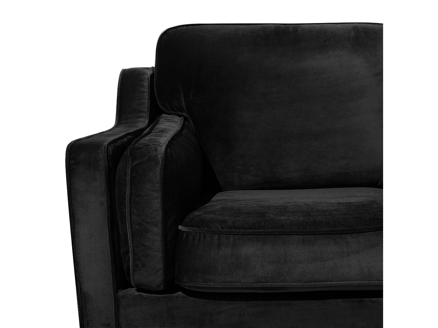 Sofa LOKKA Samtstoff Schwarz 3-Sitzer