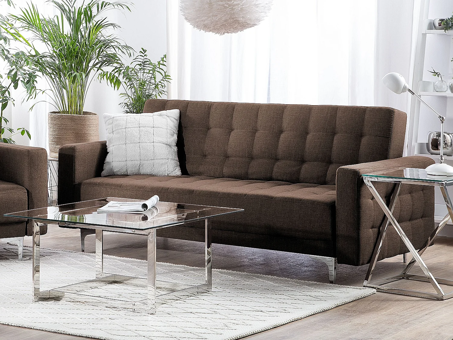 Moderner 3-Sitzer Sofa Polsterbezug dunkelbraun Aberdeen