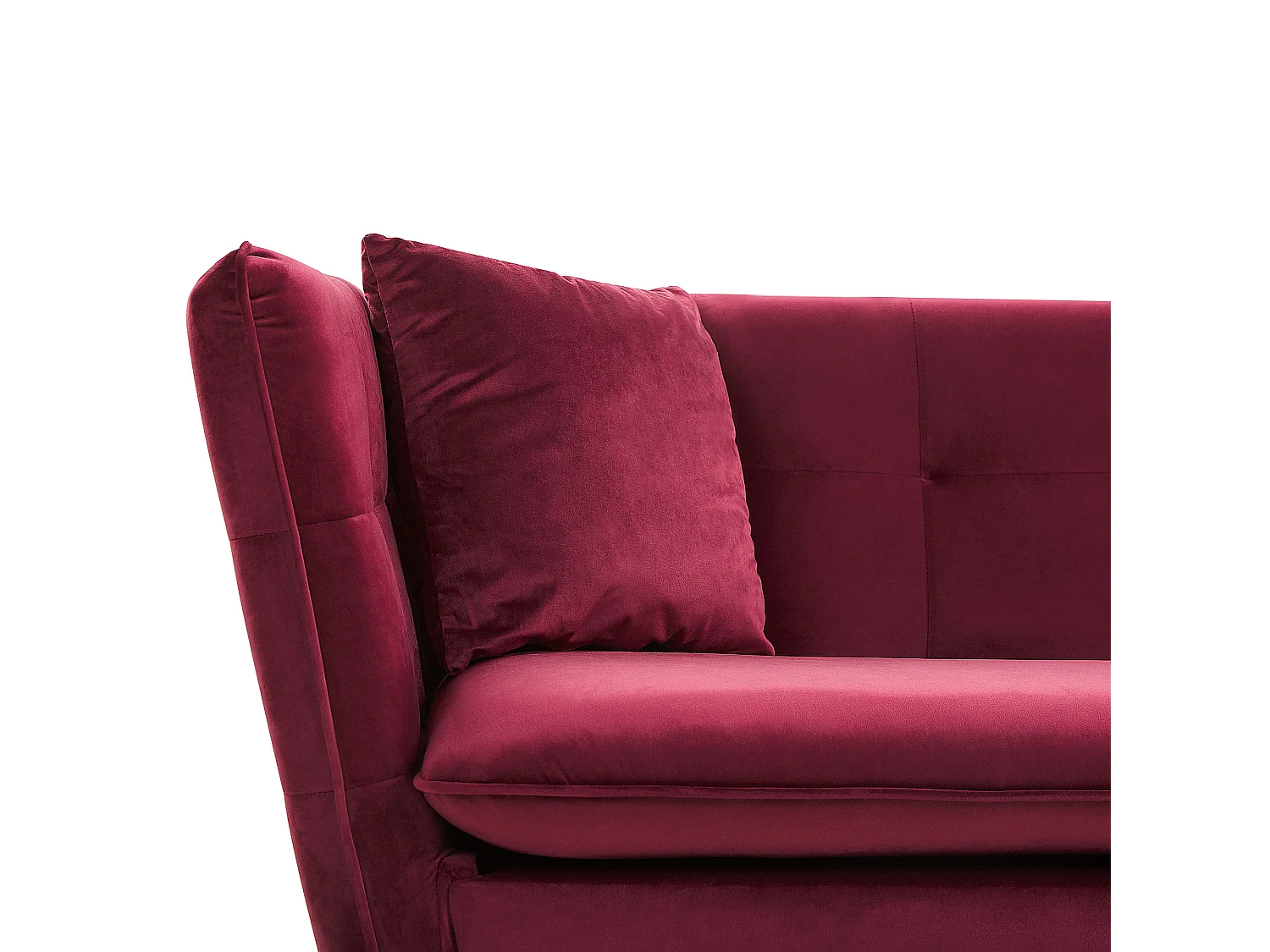 Bank FREDERICA Fluweel Donkerrood 3-zitter