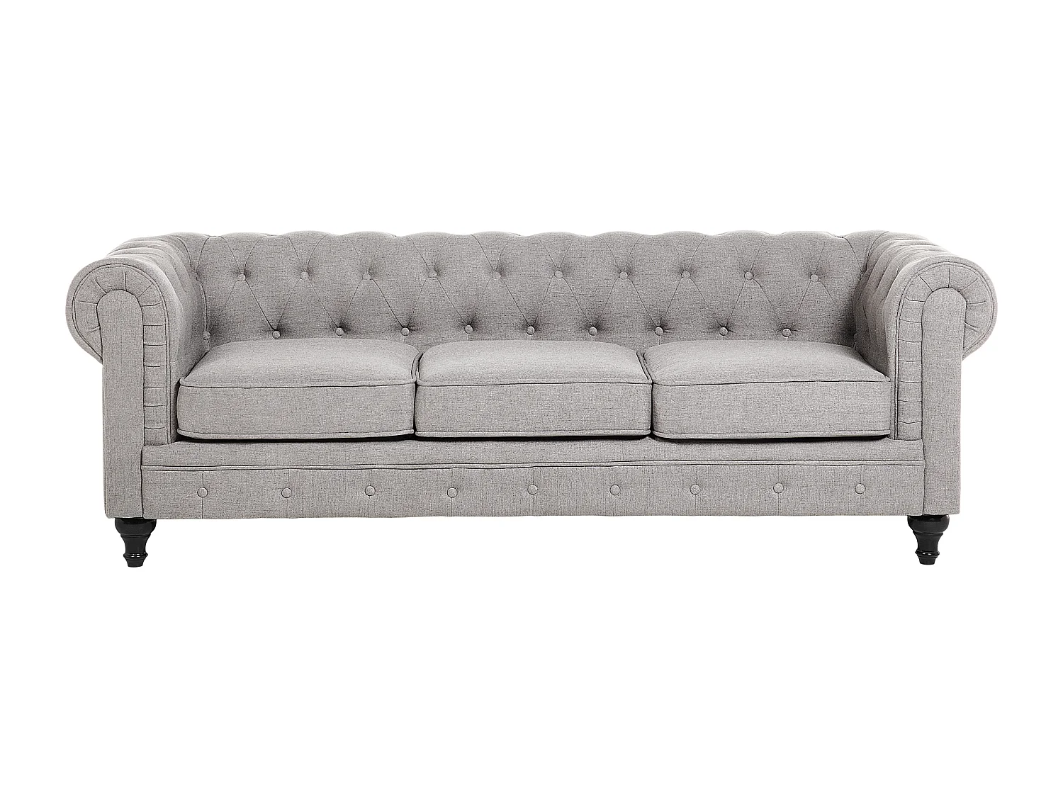 Divano CHESTERFIELD Tessuto Grigio chiaro 3 posti