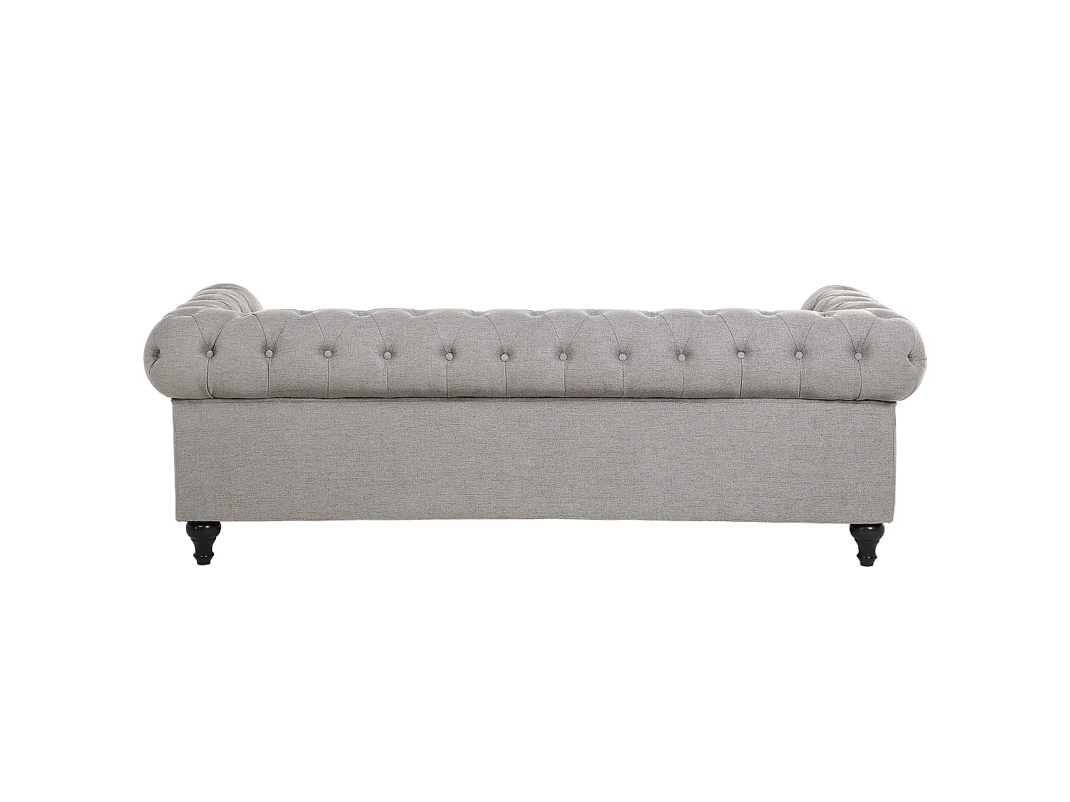 Canapé chesterfield 3 places en coton gris clair