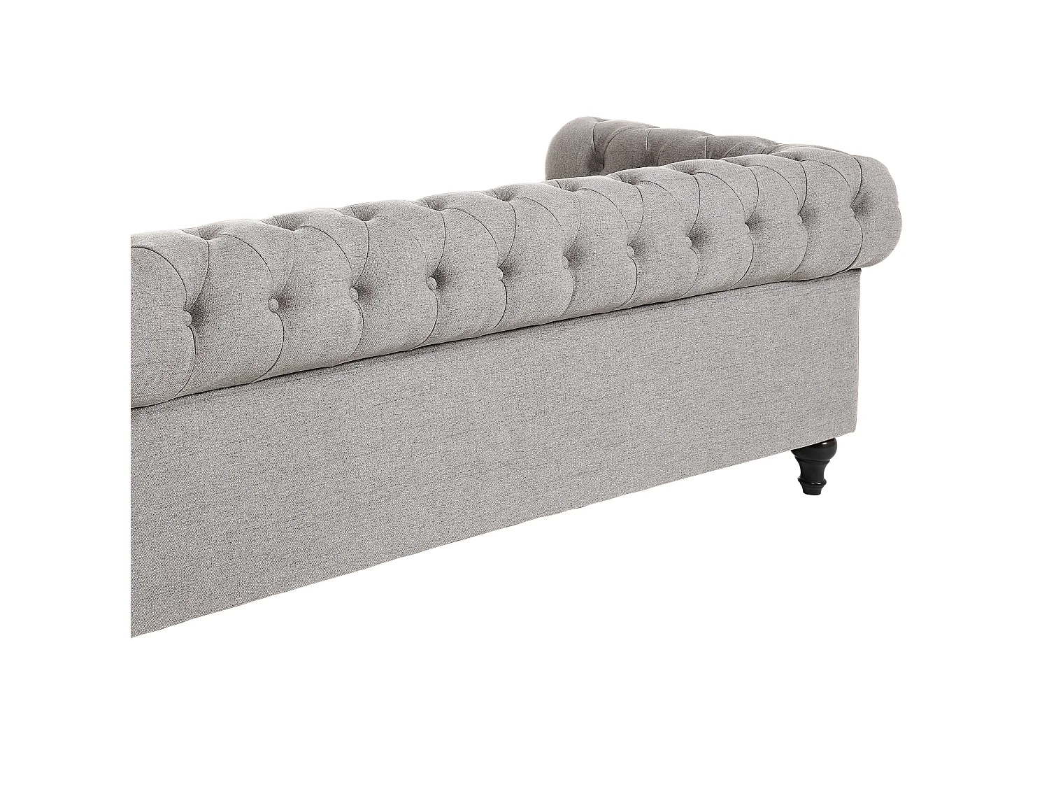 Canapé chesterfield 3 places en coton gris clair